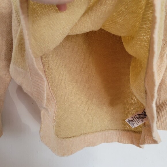 Free People Tabbard Pullover Long Sleeve Wool Knit Sweater Tan Cream Size XS - Picture 6 of 14